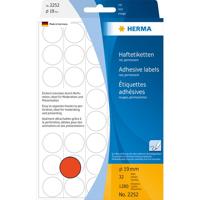 Etiket herma 2252 rond 19mm rood 1280stuks