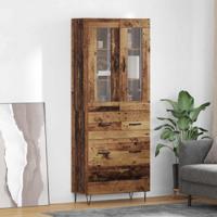 Hoge kast met lade Oud Hout 69,5 x 34 x 180 cm Bewerkt hout