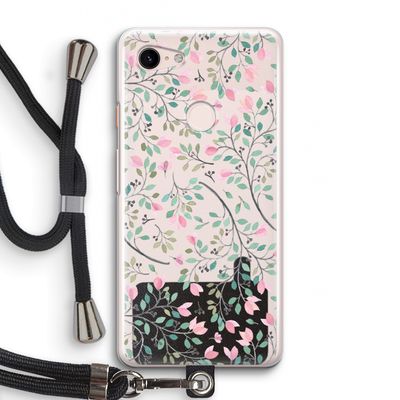 Sierlijke bloemen: Pixel 3 Transparant Hoesje met koord