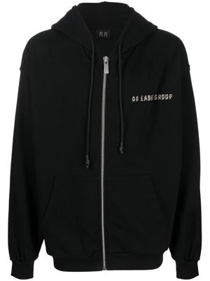 44 LABEL GROUP hoodie zippé à logo imprimé - Noir