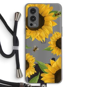Sunflower and bees: OnePlus Nord 2 5G Transparant Hoesje met koord