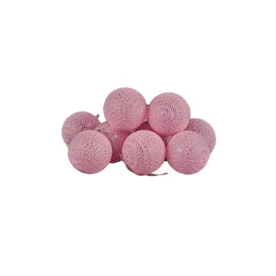 Lichtsnoer 10 led balletjes - lichtroze - 150 cm - kunststof- batterij