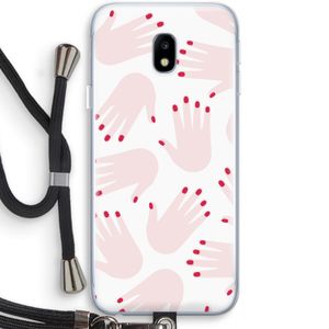 Hands pink: Samsung Galaxy J3 (2017) Transparant Hoesje met koord