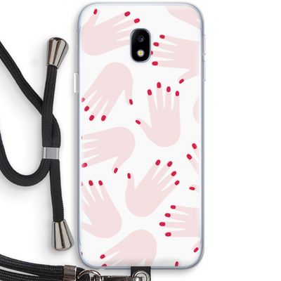 Hands pink: Samsung Galaxy J3 (2017) Transparant Hoesje met koord