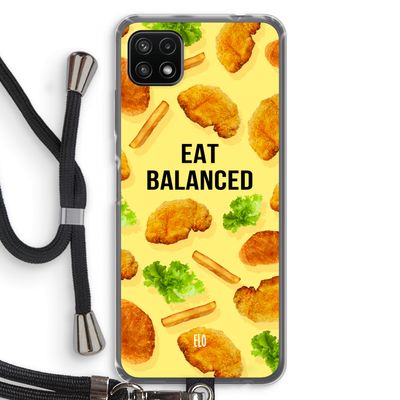 Eat Balanced: Samsung Galaxy A22 5G Transparant Hoesje met koord