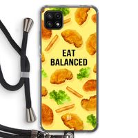 Eat Balanced: Samsung Galaxy A22 5G Transparant Hoesje met koord