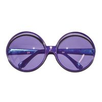 Paarse feestbril met ronde glazen   -
