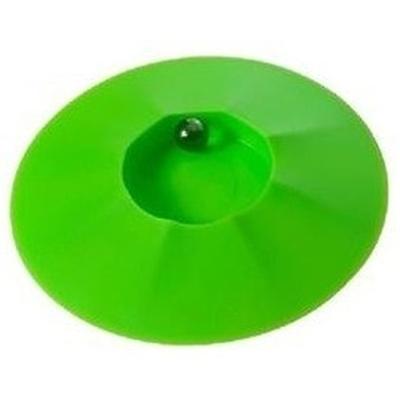 Knikkerpot van kunststof - 17 cm - groen - met knikkers - voor binnen en buiten