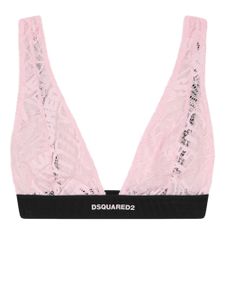 DSQUARED2 soutien-gorge en dentelle à logo brodé - Rose