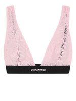 DSQUARED2 soutien-gorge en dentelle à logo brodé - Rose - thumbnail