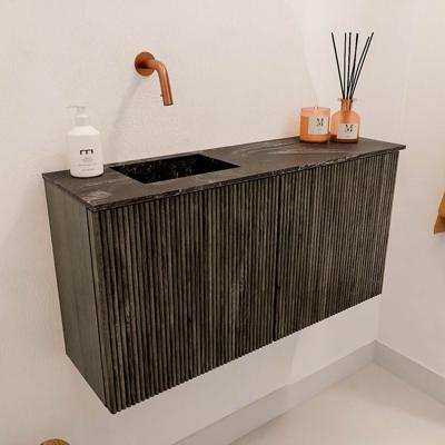 Toiletmeubel Mondiaz Joya Dlux | 80 cm | Meubelkleur Shadow | Faye wastafel Lava Wasbak Links | Zonder kraangat(en)