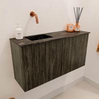 Toiletmeubel Mondiaz Joya Dlux | 80 cm | Meubelkleur Shadow | Faye wastafel Lava Wasbak Links | Zonder kraangat(en) Toiletmeubel Mondiaz Joya Dlux | 80 cm | Meubelkleur Shadow | Faye wastafel Lava Wasbak Links | Zonder kraangat(en)