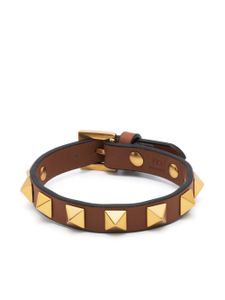 Valentino Garavani bracelet Rockstud en cuir - Marron