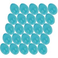 Hobby knutsel eieren - 25x - 6 cm - blauw - kunststof - decoratie paaseieren