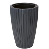 Form Plastic Plantenpot/bloempot Mika - kunststof - antraciet - D30 x H48 cm - met binnenpot