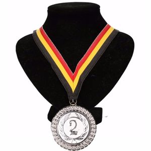 Landen lint nr. 2 medaille geel/rood/zwart