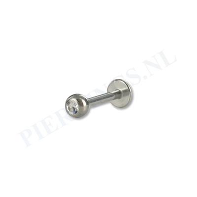 Labret 1.2 mm kristal 8 mm + 3 mm bal