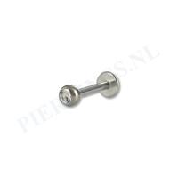 Labret 1.2 mm kristal 8 mm + 3 mm bal