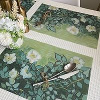 van gogh schilderij placemats geweven placemat vinyl wasbaar hittebestendig vlekbestendig matten pvc placemats voor tafel eetkamer kantoor keuken hotel home decor Lightinthebox - thumbnail