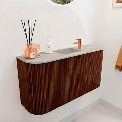 Toiletmeubel Mondiaz Joya Dlux | 83.2 cm | Meubelkleur Ruby | Faye wastafel Glace Wasbak Midden | 1 kraangat