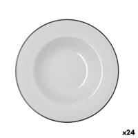 Diep bord Bidasoa Glacial Filo Wit Keramisch Ø 23,5 cm (24 Stuks)