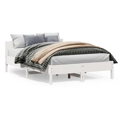 Bedframe zonder matras massief grenenhout wit 120x200 cm