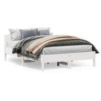 Bedframe zonder matras massief grenenhout wit 120x200 cm