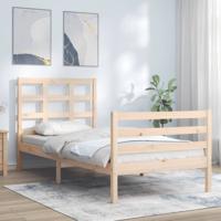 Bedframe met hoofdbord massief hout
