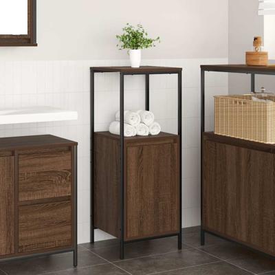 Badkamermeubel met planken 36x35x95 cm bruin eiken