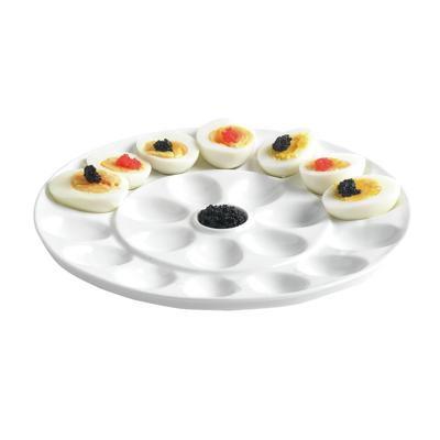 Eieren serveerschaal - wit - 26 cm - porselein - hapjes serveerbladen