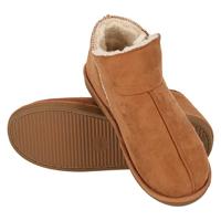 Apollo dames sloffen - instappers - cognac - suede look - hoog model - pantoffels - harde zool