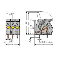 WAGO 2706-153 Veerkrachtklemblok 6.00 mm² Aantal polen 3 Grijs 55 stuk(s) - thumbnail