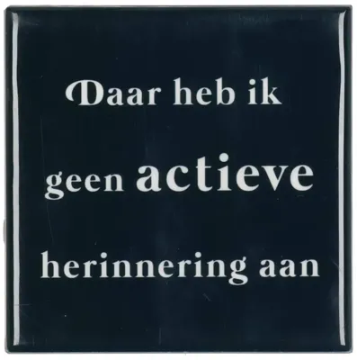 Daan Kromhout Design tegeltje keramiek actieve herinering 10x10cm green