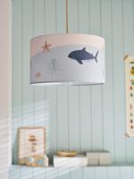 Zeedieren lampenkap blauw, bedrukt