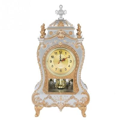 Wekker Vintage klok klassieke royalty vergadering kamer TV kabinet Bureau Imperial inrichting creatieve Sit slinger klok (wit)