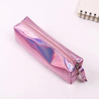 Iriserende Laser potlood zaak PU school briefpapier gift cute potlood doos (roze)