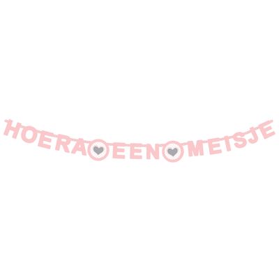 Haza Witbaard Letterguirlande - hoera een meisje