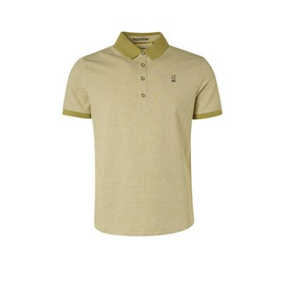 No Excess gemêleerde regular fit polo kaki No Excess gemêleerde regular fit polo kaki