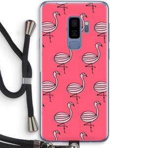 Flamingo: Samsung Galaxy S9 Plus Transparant Hoesje met koord