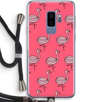 Flamingo: Samsung Galaxy S9 Plus Transparant Hoesje met koord