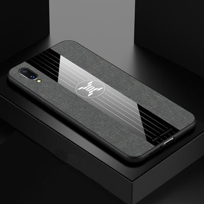Voor vivo X21 UD XINLI stiksels doek textuur schokbestendig TPU beschermhoes (grijs)