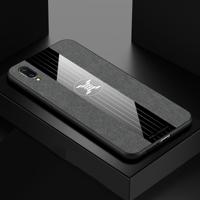 Voor vivo X21 UD XINLI stiksels doek textuur schokbestendig TPU beschermhoes (grijs)