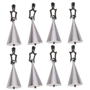 Tafelkleedgewichtjes kegels - 8x - zilver - 7 cm - tafellaken gewichtjes