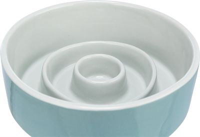 Trixie voerbak slowfeeding keramiek grijs / blauw