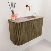 Toiletmeubel Mondiaz Joya Dlux | 61.6 cm | Meubelkleur Dusk | Faye wastafel Saba Wasbak Rechts | Zonder kraangat(en)