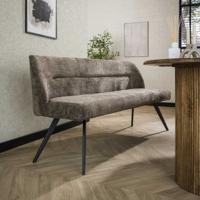 LifestyleFurn Eetkamerbank 'Lavonne' Rich stof, 188cm, kleur Taupe