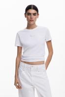 T-shirt met strasslogo - WHITE - XL T-shirt met strasslogo - WHITE - XL