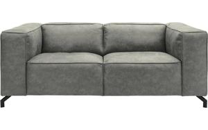 Goossens Bank Calvin grijs, micro leer, 2-zits, modern design
