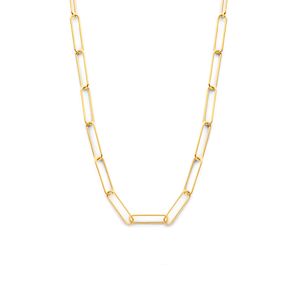 Ketting Paperclipschakel staal goudkleurig 5,5 mm 43-46 cm