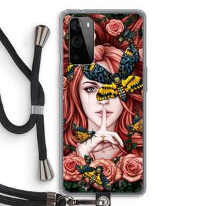Lady Moth: OnePlus 9 Pro Transparant Hoesje met koord